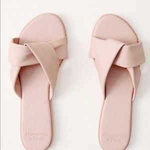 Abercrombie & Fitch Blush Pink Twist Slide Sandals